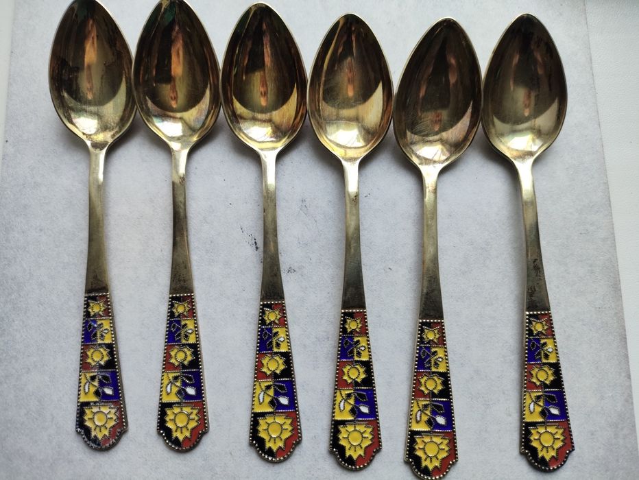 Серебряные чайные ложки 875 по набор 6шт