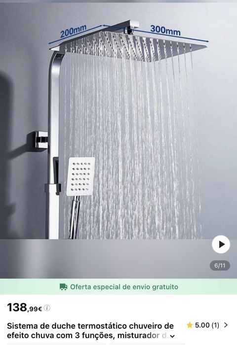 Chuveiro com 3 funções