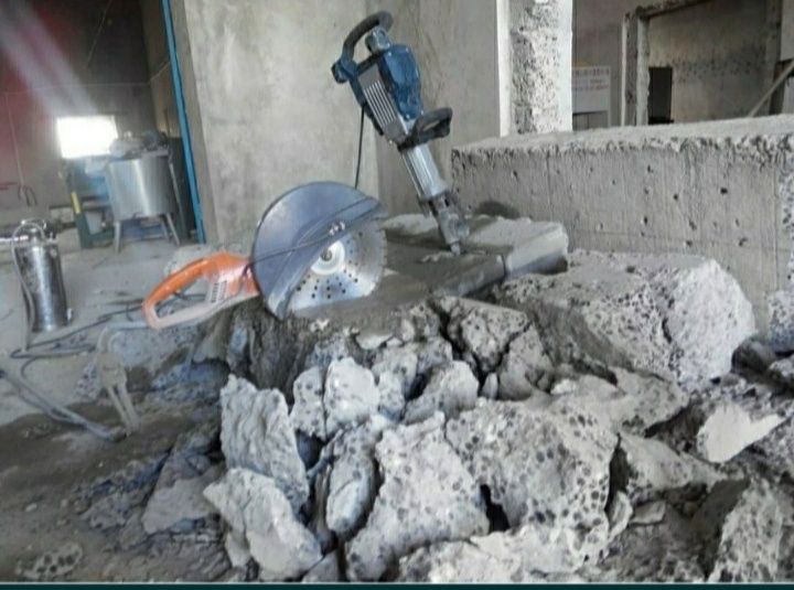 Демонтаж бетона плитки паркета стяжки Демонтажные работы Алмазная резк