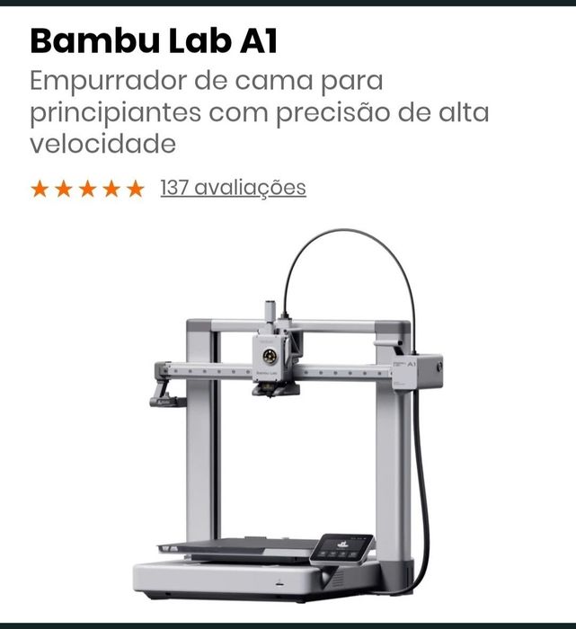Impressora Bamhu Lab A1 nova com Ams Lite