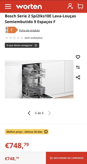 Maquina de lavar louça bosch encastre nova!