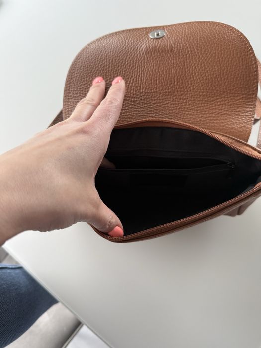 Torebka Listonoszka Ryłko Brązowa Skóra