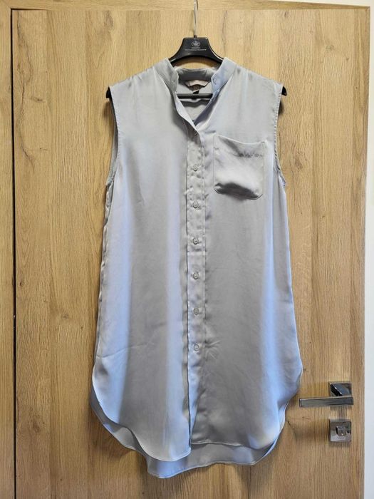 Damska koszula nocna, zwiewna, szarobłękitna H&M