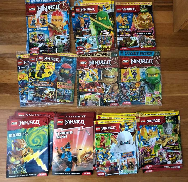 Grande Lote de 133 Revistas LEGO NINJAGO com Posters - 14Kg !