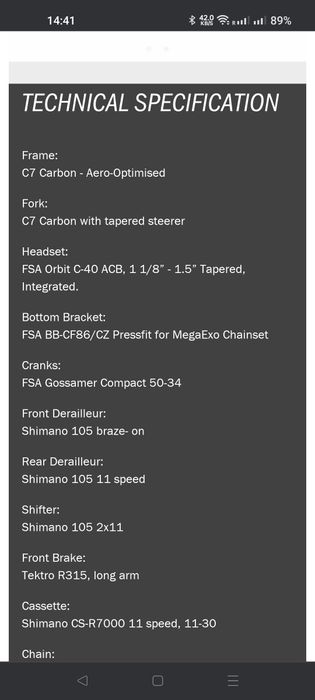 Kolarzówka z karbonu.