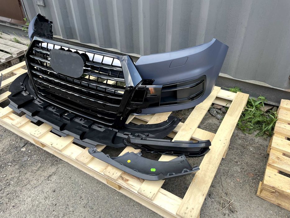 Бампер передний в сборе S-Line BLACK Audi Q7 4M 2016 2018 2019 ауди