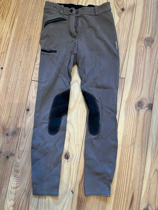 FOUGANZA Calças com Reforços Equitação Criança Tamanho M Castanho