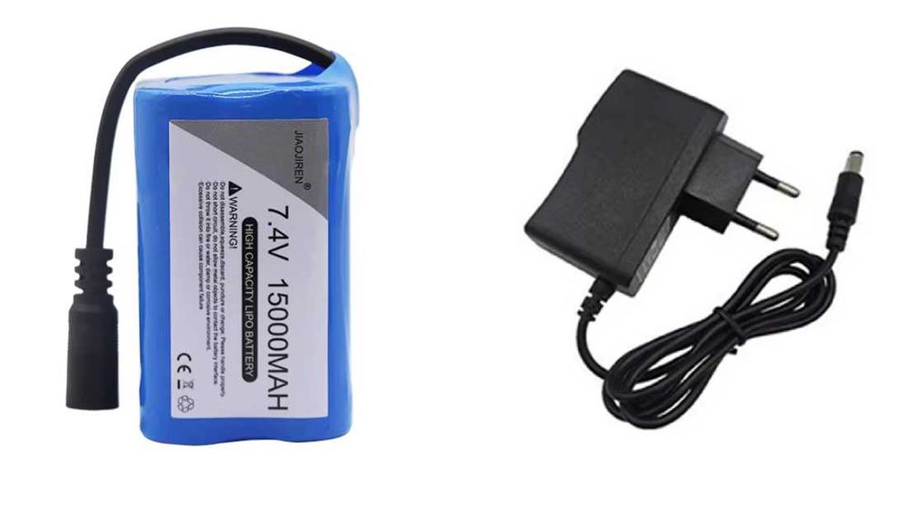 Bateria Do Łódki Zanętowej 7.4 V 15000 mAh + ładowarka