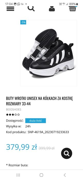 Buty na kółkach wrotki rozm 41