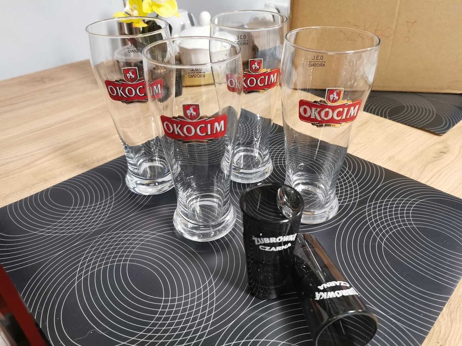 Szklanki do piwa OKOCIM kufle  kieliszki cena za 7 sztuk