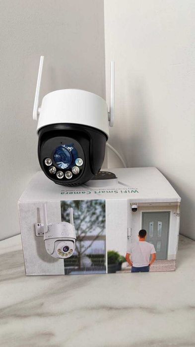 Камера відеонагляду IP WiFi 8мп вулична поворотна вай фай iCsee A15