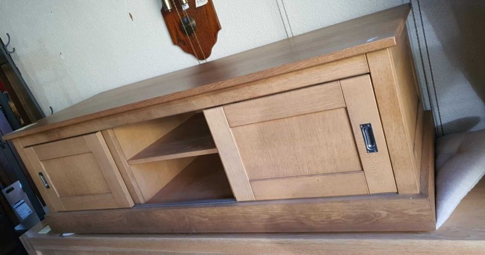 Szafka RTV drewniana dębowa drzwi przesuwne solidna masywna FV DOWÓZ