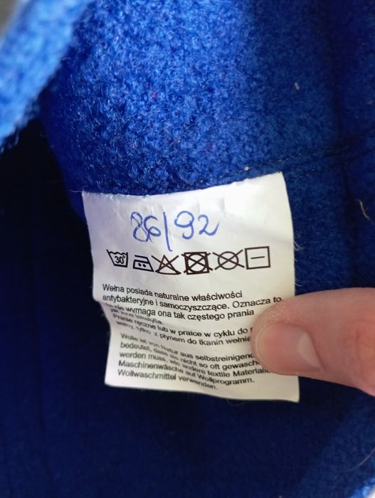 Simple Wool Kurtka w kotki wełna parzona 86/92