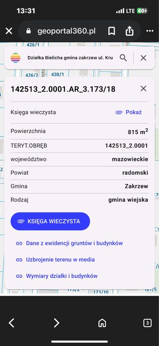 Działka budowlana Bielicha k.Radomia - Widok 2