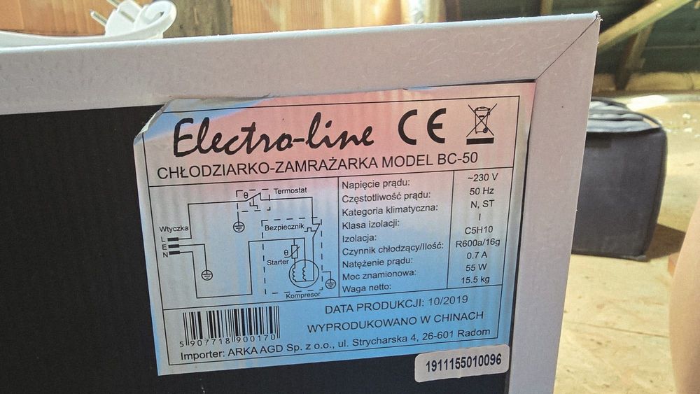 chłodziarka-zamrażarka  electro-line model bc-50