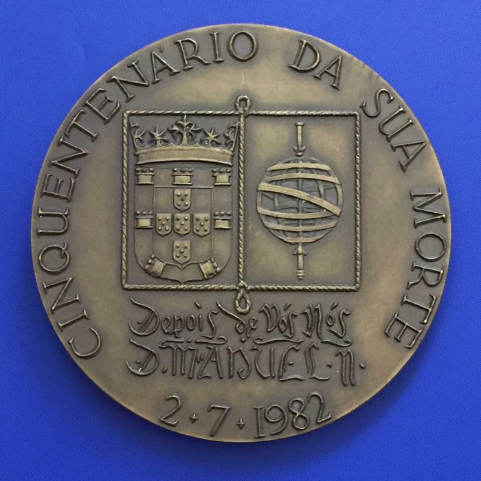 medalha Dom Manuel II Cinquentenário da sua morte 1982 - Ø80mm