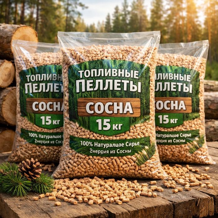 Реалізуємо пелети дерев'яні сосна 6,8 мм без коры и примесей