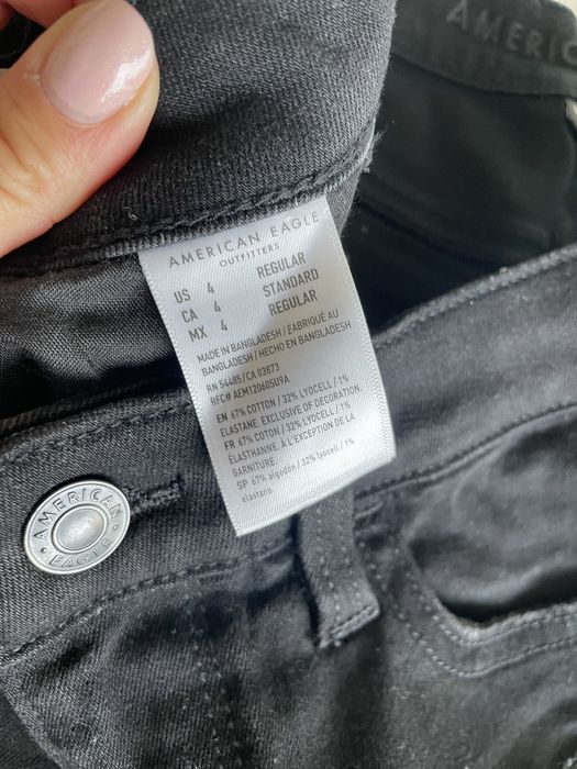Nowe! Czarne jeansy z dziurami American Eagle rozm 4 Usa 36 EUR