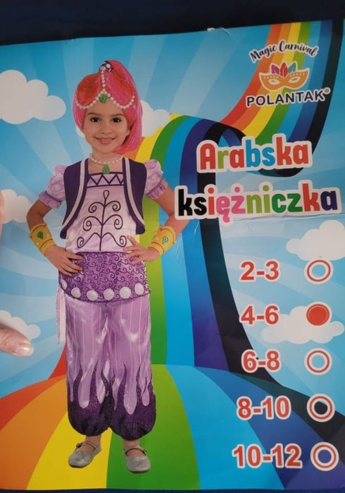 Strój karnawałowy dla dziewczynki Arabska księżniczka roz. 104