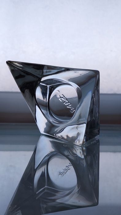 Świecznik szklany retro skandynawskie szkło