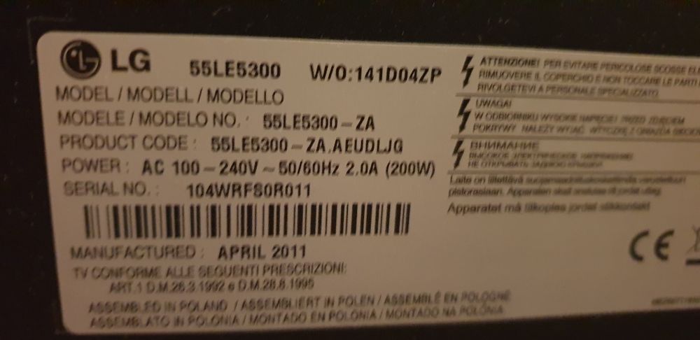 Televisão LG 55 polegadas para peças