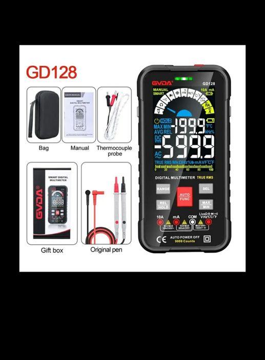 Мультиметр Цифровий GVDA gd128 Blue, Black