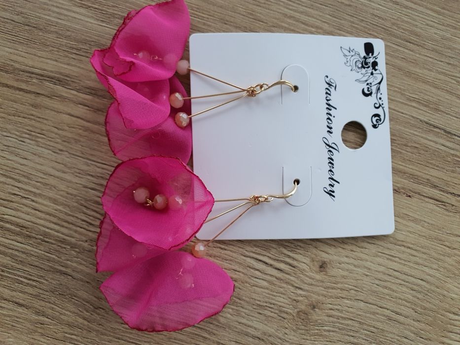 Sprzedam NOWE kolczyki BOHO MEGA róż! Polecam!
