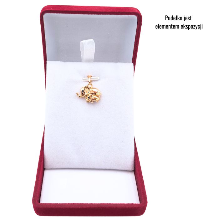 Zawieszka Złote Słonie Pozłacana 18k złotem