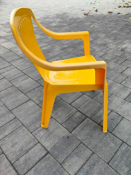 Krzesełka ogrodowe dla dziecka 3 sztuki żółte