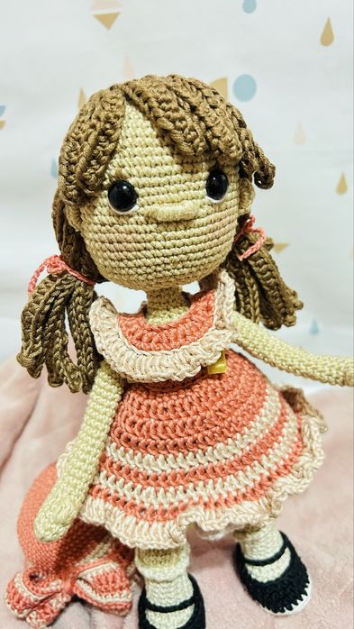 Lalka hand made 28cm ręcznie robiona na szydełku NA PREZENT/ZAMÓWIENIE