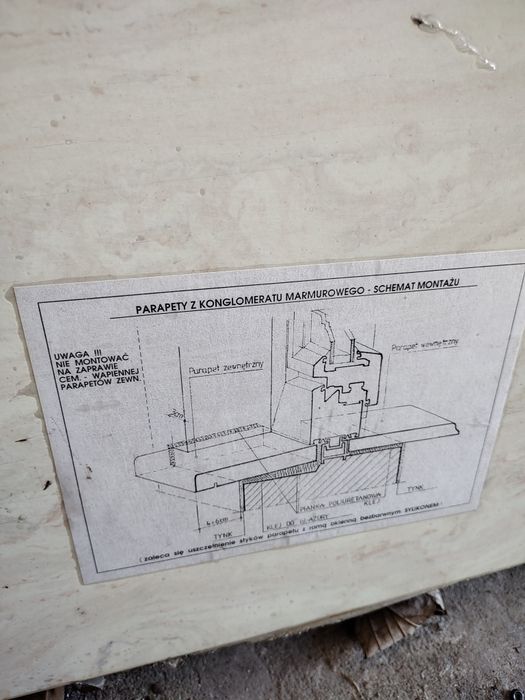 Parapet konglomerat 4 sztuki NOWE wewnętrzny parapety