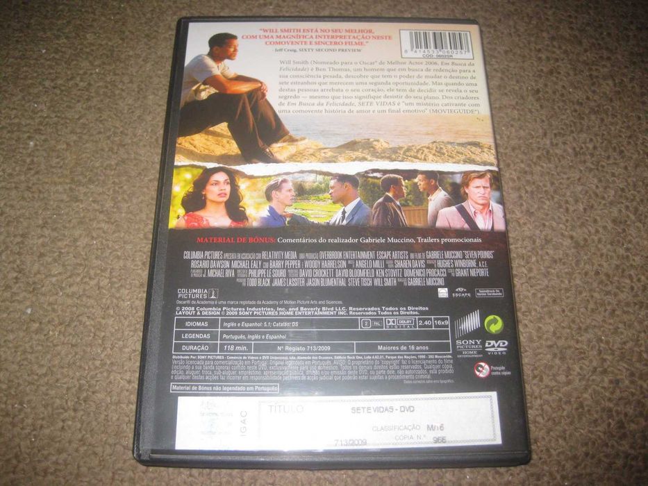 DVD "Sete Vidas" com Will Smith