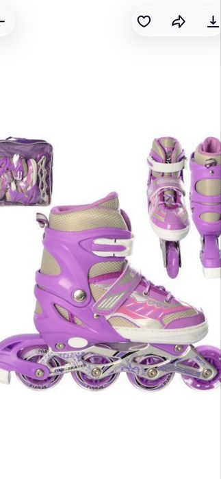 Ролики дитячі розсувні розмір M 34-38 PU (ФІОЛЕТОВІ)