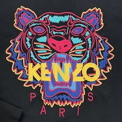 KENZO Women’s Sweatshirt Pullover Big Logo Black Cotton Size M