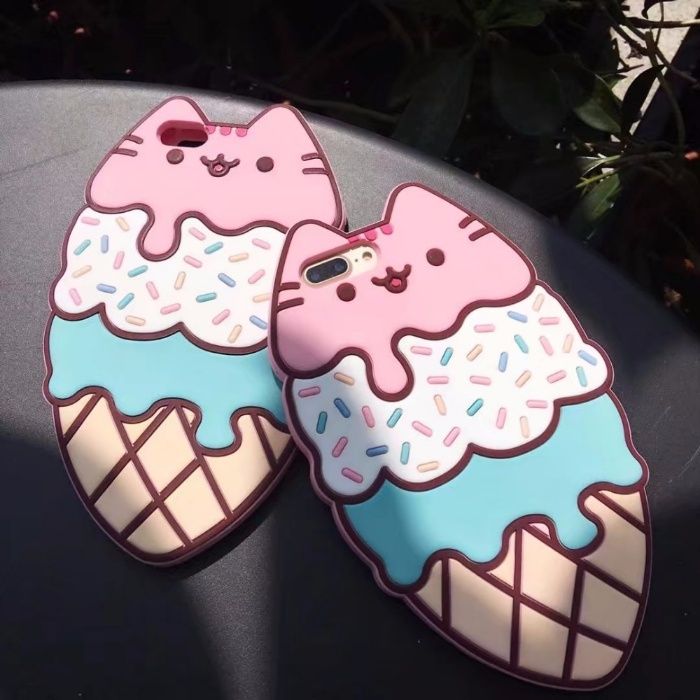 Capa telemóvel iPhone 8 Plus gato gelado Pusheen