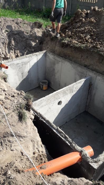 Szamba betonowe z wykopem i podłączeniem