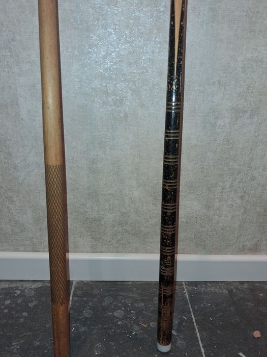 Kije bilardowe drewniane vintage 2 szt. bilard snooker retro