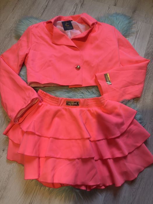 Komplet La creme neon róż