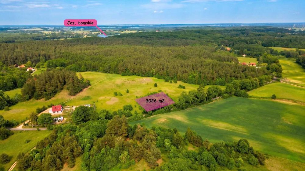 Działka 3026 m² Pupki – blisko lasu