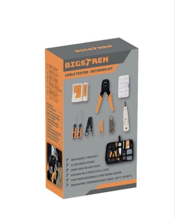 Тестер Набір для роботи з мережевим і телефонним кабелями Bigstren 468