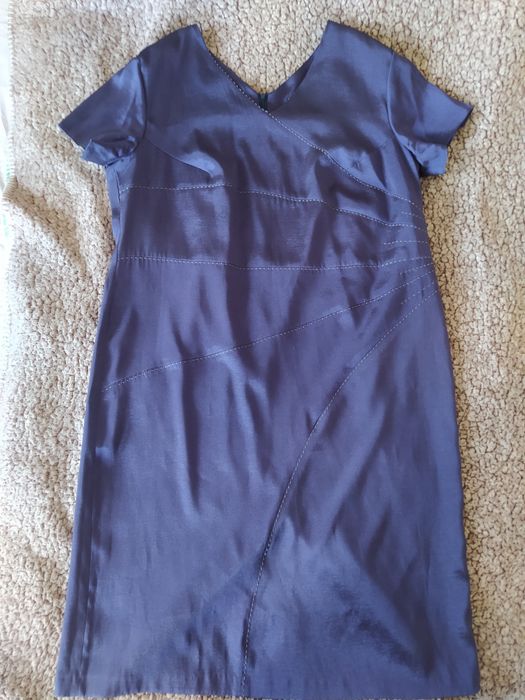 Sukienka na wesele imprezę fioletowa z delikatnym połyskiem