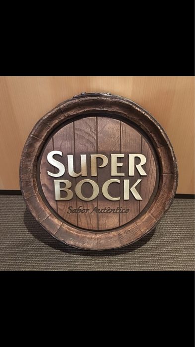 Painel publicitário Super Bock c/ 41cm diâmetro vintage