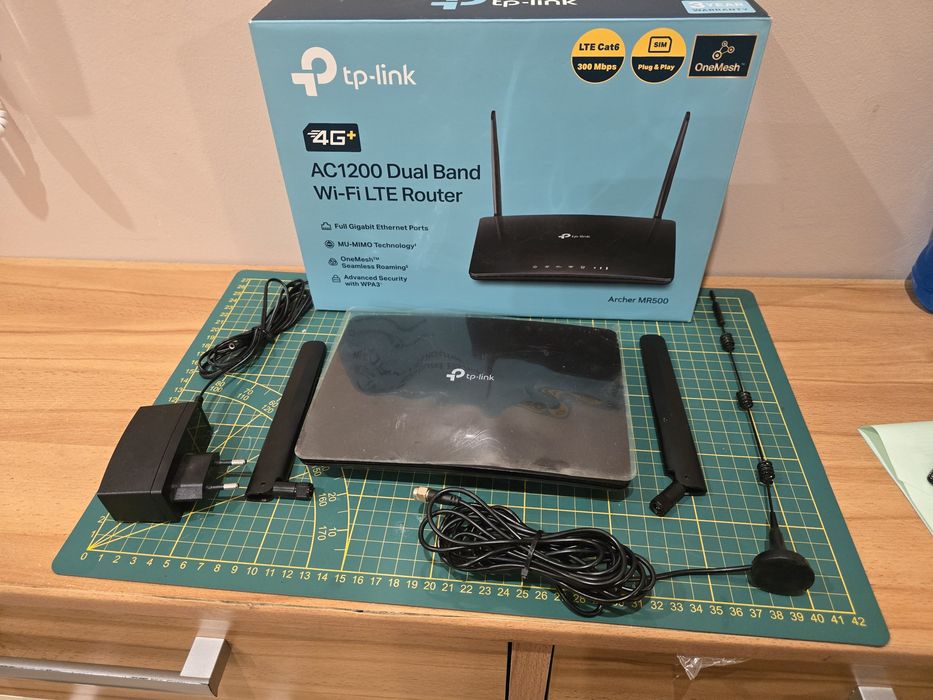 Router na karte SIM LTE 4G+ TP-LINK archer MR500 + antena 12dbi 3m