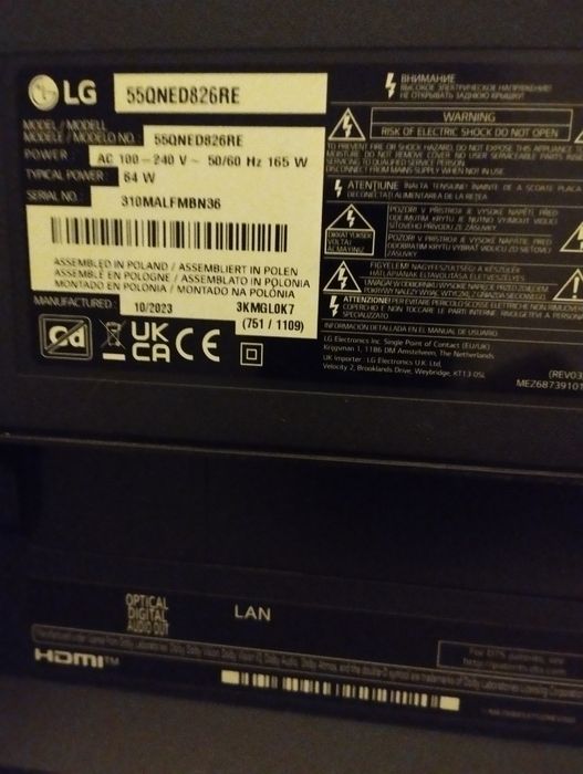 Smart TV LG 55" QNED 4K (55QNED826RE) – 120Hz / HDMI 2.1 – Como Nova