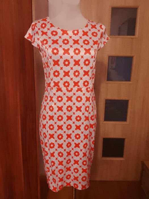 Sukienka czerwono - biała