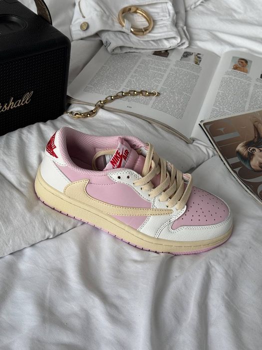 Nike Air Jordan 1 Low x Travis Scott Pink White Beige 36-41р