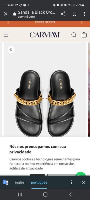 Chinelos pretos lindos