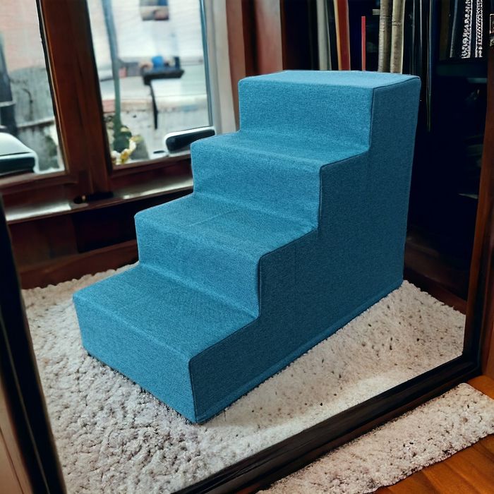 Лестница прикроватная для животных , цвет бирюза, на 4 ступени