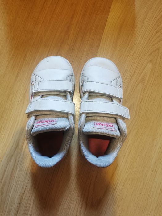 Buty adidas 25 biało różowe brokat obuwie buciki adidasy