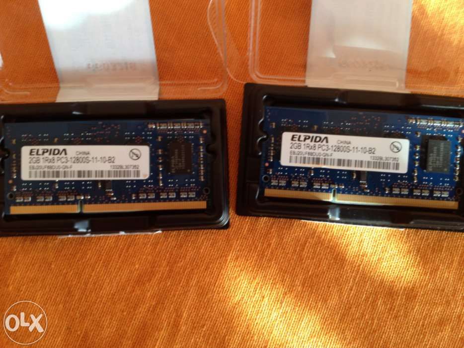 2 Memórias elpida - 2gb 1rx8 pc3-12800s-11-10-b2